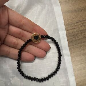 Bimba y Lola Black Beaded Bracelet with Gold Accents
